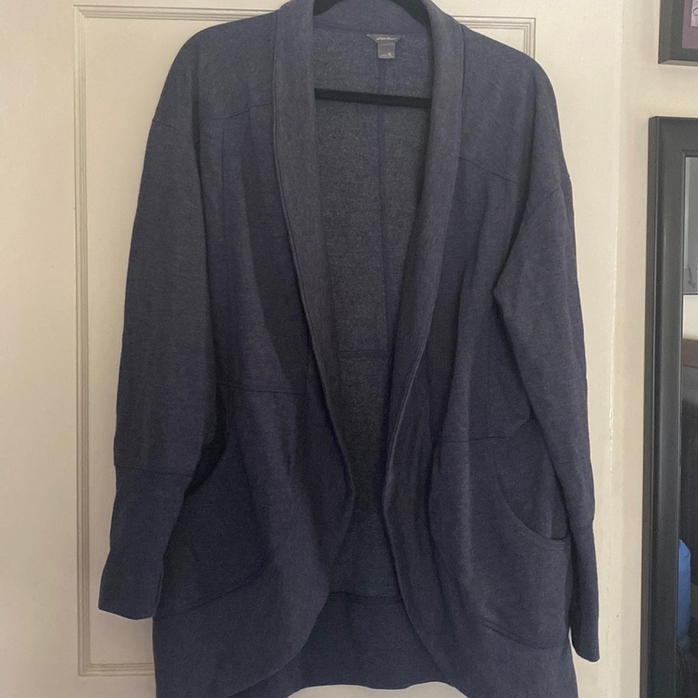 Eddie Bauer jersey cardigan slightly worn